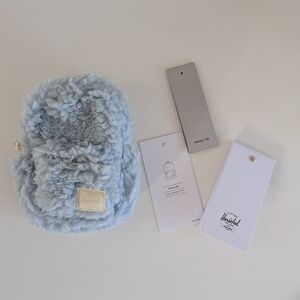 NEW✨Herschel Supply Co Heritage Baby Blue Fleece Mini Pouch